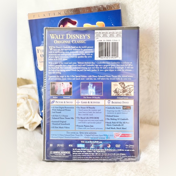New with tags PLATINUM EDITION WALT DISNEY’S CINDERELLA 2 Disc EDITION 2005 - Picture 6 of 14